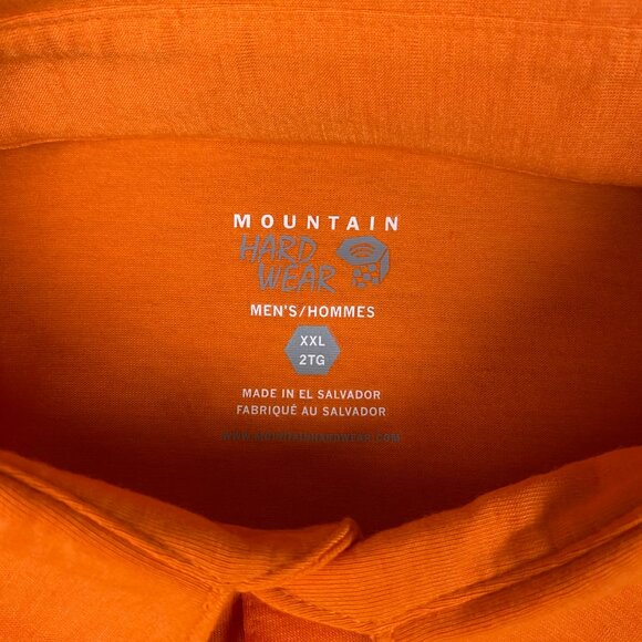 NWT Mountain Hardwear Polo Shirt Mens XXL Orange Performance Hiking Golf DrySpun - Picture 6 of 10